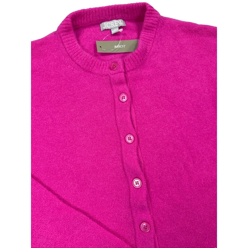 J. Crew Sweater Women's M Pink Long Sleeve Wool Alpaca Soft Boxy Cardigan